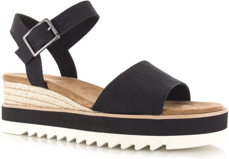 TOMS Diana black | smalle sandaal met Zwart Canvas Sandalen met hak Dames