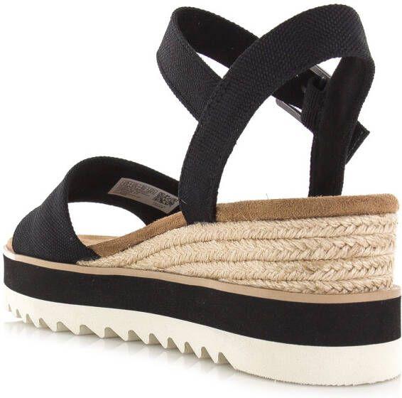 TOMS Diana black | smalle sandaal met Zwart Canvas Sandalen met hak Dames