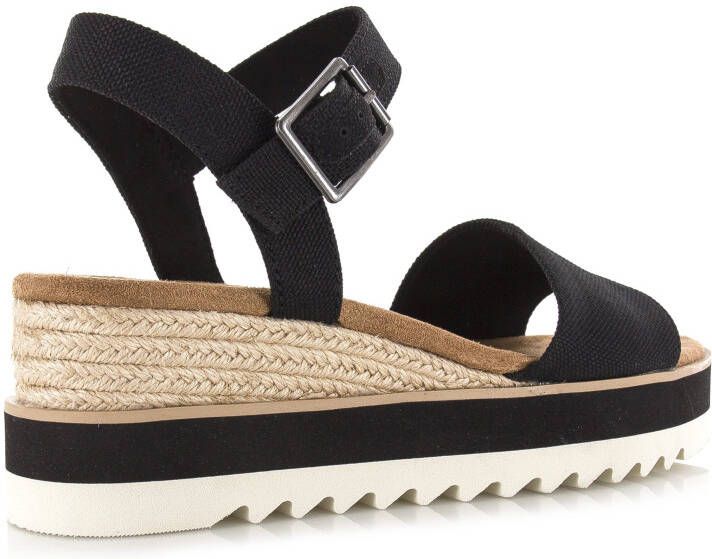 TOMS Diana black | smalle sandaal met Zwart Canvas Sandalen met hak Dames