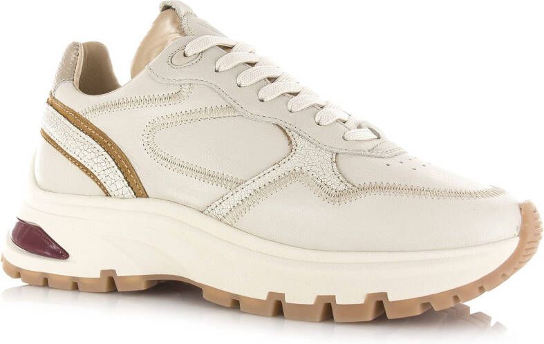 VIA VAI Liz Dulce | Vitello Mushroom Beige Leer Lage sneakers Dames