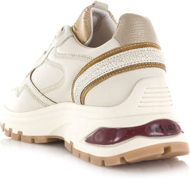 VIA VAI Liz Dulce | Vitello Mushroom Beige Leer Lage sneakers Dames