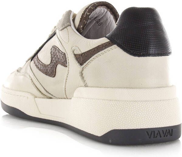 VIA VAI Sam Levi beige damessneakers Beige Leer Lage sneakers Dames