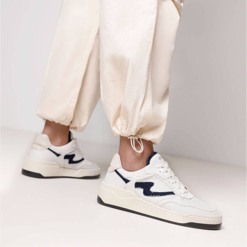 VIA VAI Sam Levi met denim details Wit Leer Lage sneakers Dames