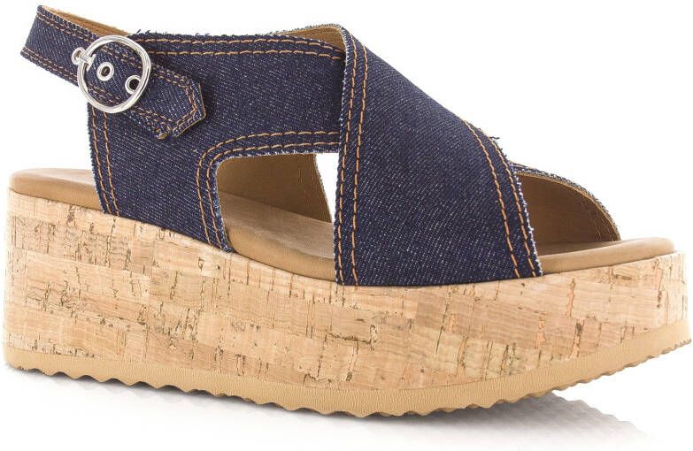 VIA VAI Sissel Capri | denim sandalen Blauw Textiel Sandalen met hak Dames