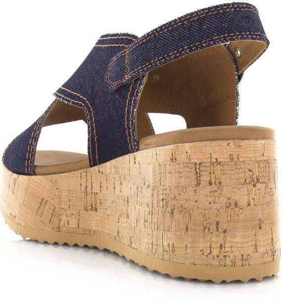 VIA VAI Sissel Capri | denim sandalen Blauw Textiel Sandalen met hak Dames