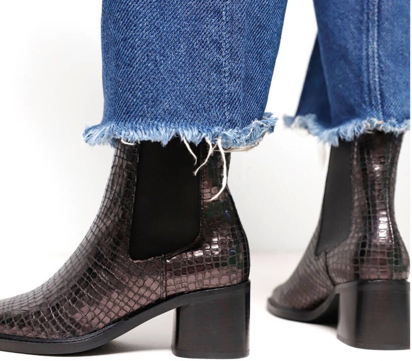 VIA VAI Zoey Scott leren laarzen Brons Leer Chelsea boots Dames