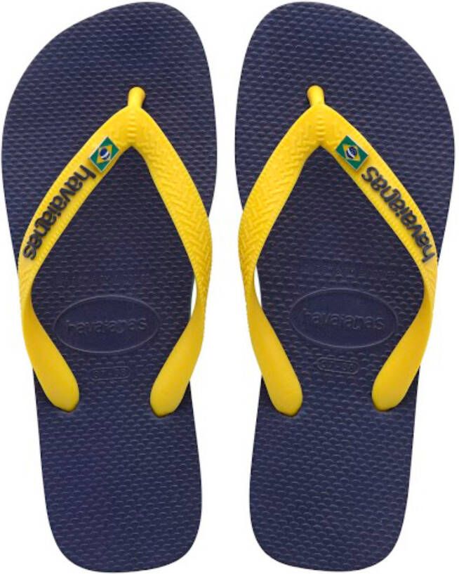 Havaianas Brasil Layers Blauw Rubber Teenslippers Unisex