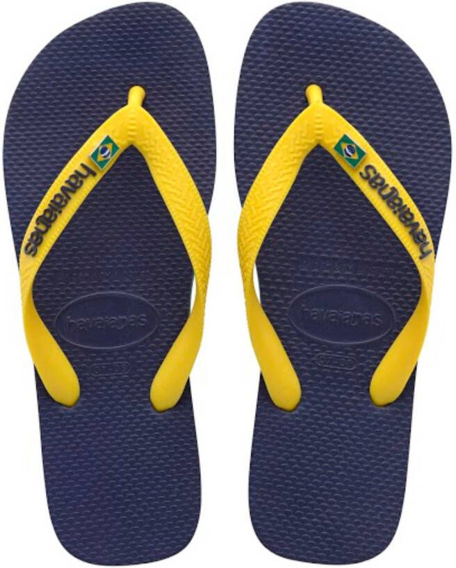 Havaianas Brasil Layers Blauw Rubber Teenslippers Unisex