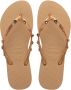 Havaianas Slim Luxury Gold | Swarovski Goud Rubber Teenslippers Dames - Thumbnail 3