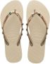 Havaianas Slim Luxury Swarovski-krista Beige Rubber Teenslippers Dames - Thumbnail 1