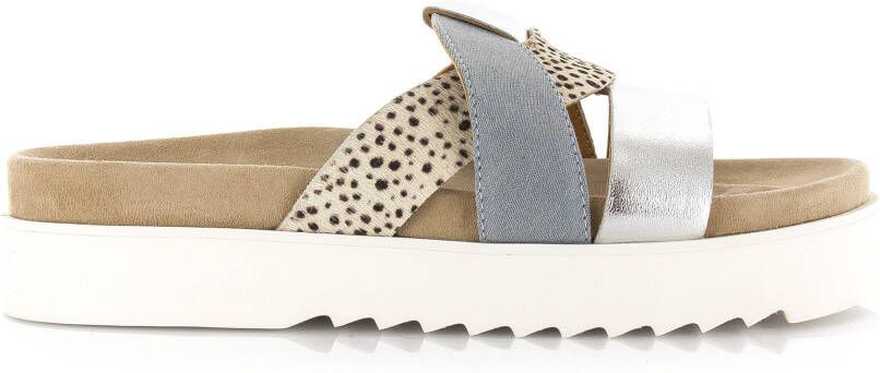 Maruti Bari slippers Pixel Offwhite Blauw Leer Geen Dames