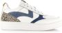 Maruti Mave | White Blue Denim Pixel Wit Leer Lage sneakers Dames - Thumbnail 4