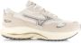 Mizuno Wave Rider ß | White Sand Ultimate Gray Wit Suede Lage sneakers Heren - Thumbnail 1