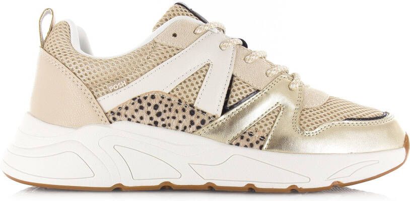 POELMAN C18582X9PSH25 Beige Goud Beige Mesh Lage sneakers Dames