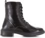 POELMAN Lakleren boot met rits Zwart Lakleer Veterboots Dames - Thumbnail 2