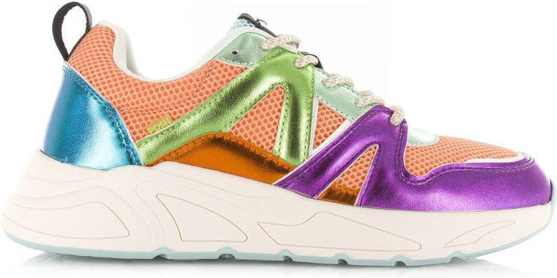 POELMAN Multi sneaker Plumb Salmon Green Blue Roze Mesh Lage sneakers Dames - Foto 3