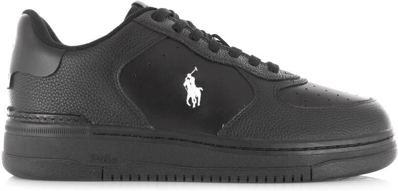 Polo Ralph Lauren Masters Court Sneake Zwart Leer Lage sneakers Unisex