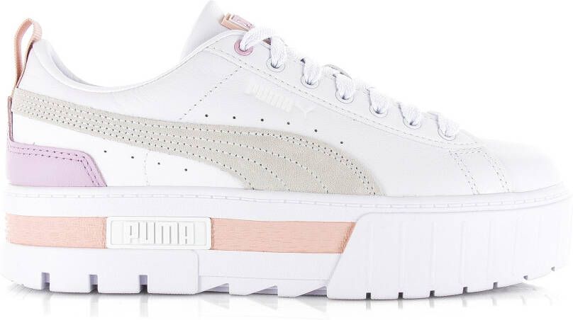 Puma Mayze Lth Wns | white rose quartz Wit Leer Lage sneakers Dames