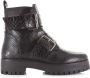 Shoecolate Bikerboot met ritssluiting Zwart Leer Biker boots Dames - Thumbnail 1