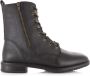 Shoecolate Leren veterboot met rits Zwart Leer Veterboots Dames - Thumbnail 1