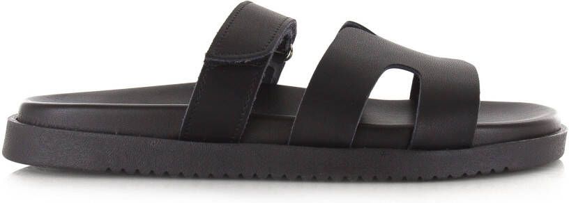 STEVE MADDEN Missile-E Zwart Leer Platte sandalen Dames