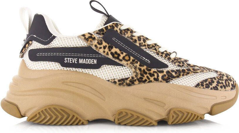 STEVE MADDEN PossessionL-E Leopard Beige Mesh Lage sneakers Dames