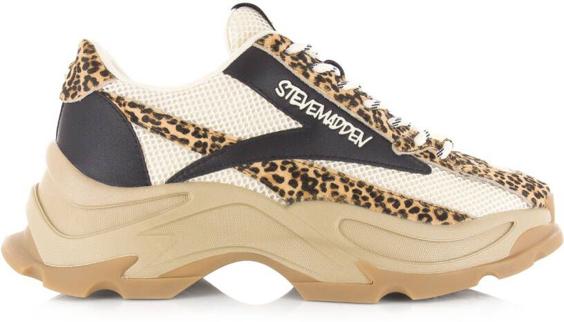 STEVE MADDEN Zoomz-L leopard multi Beige Mesh Lage sneakers Dames