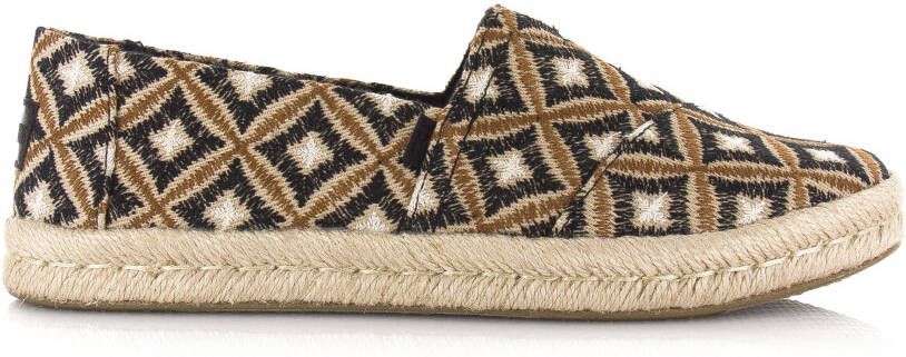 TOMS Alpargata Rope 2.0 | Geo Black Zwart Textiel Espadrilles Dames