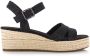 TOMS Audrey linnen sandalen met sleeha Zwart Textiel Sandalen met hak Dames - Thumbnail 3