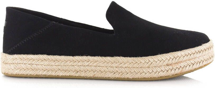 TOMS Carolina black flatform Zwart Suede Espadrilles Dames