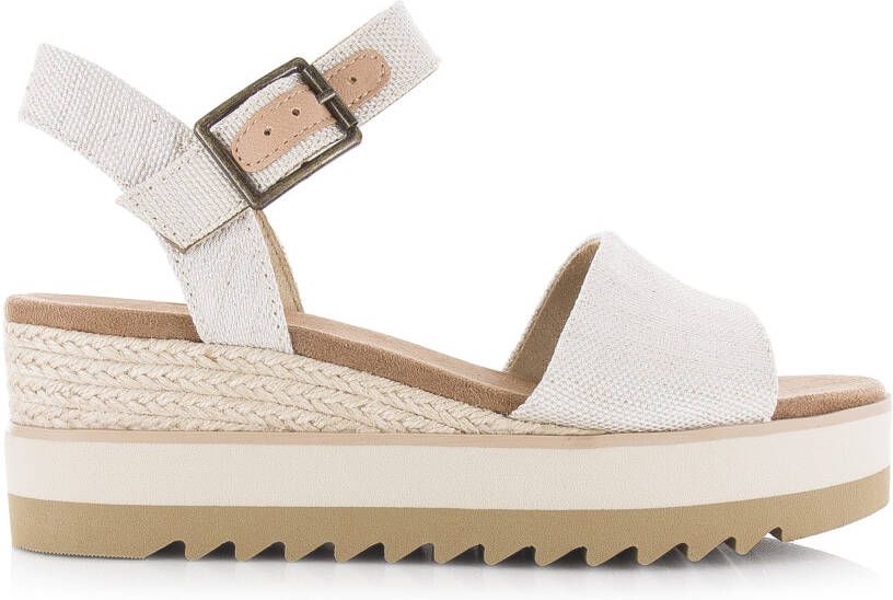 TOMS Diana naturel Beige Textiel Plateau sandalen Dames