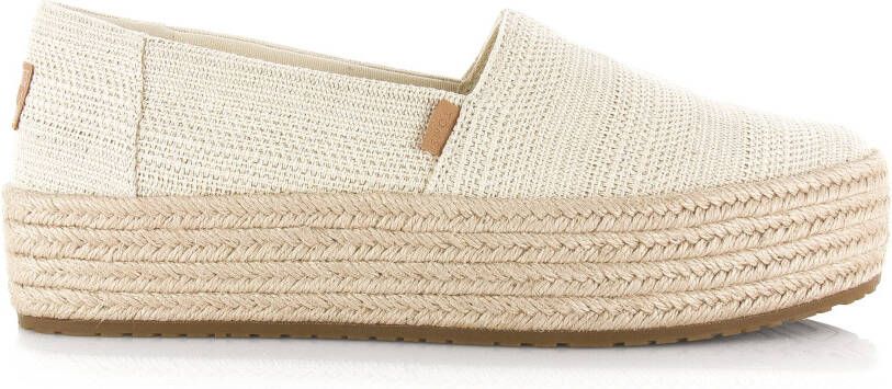 TOMS Valencia | Espadrilles met platea Beige Textiel Espadrilles Dames