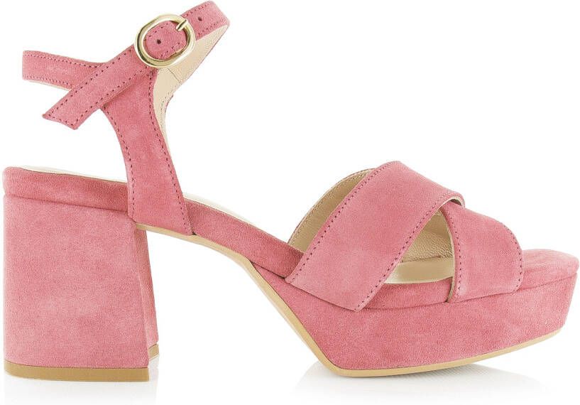 VIA VAI Cassia Six Roze Suede Sandalen met hak Dames