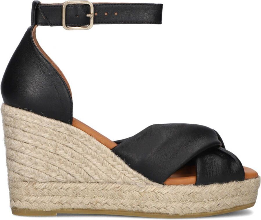 AYANA Espadrilles Dames Yu690 Maat: 41 Materiaal: Leer Kleur: Zwart