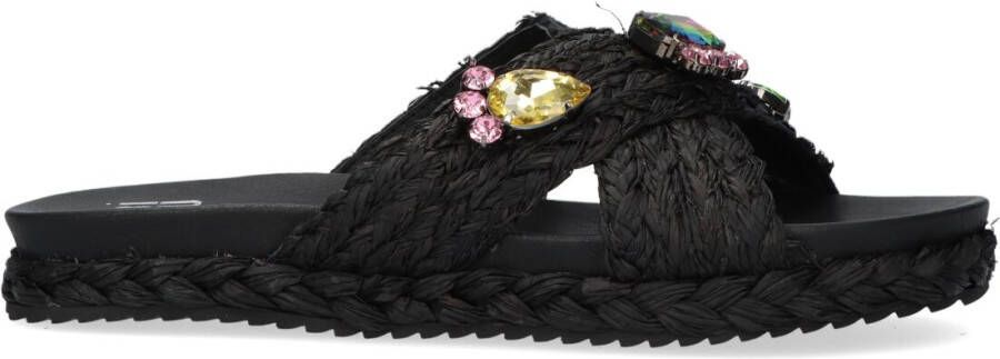 BIBI LOU Slippers Dames 889z70hg Maat: 36 Materiaal: Raffia Kleur: Zwart