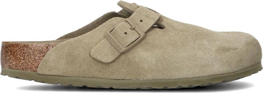 BIRKENSTOCK Instappers Dames Boston Sue Maat: 40 Materiaal: Suède Kleur: Khaki