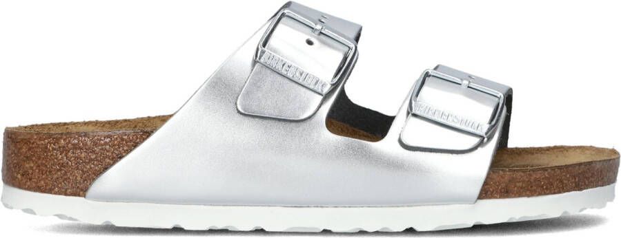 BIRKENSTOCK Slippers Dames Arizona Met Shine Maat: 37 Materiaal: Leer Kleur: Zilver