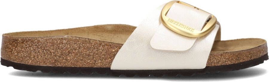 BIRKENSTOCK Slippers Dames Madrid Big Buckle Dames Maat: 38 Materiaal: Leer Kleur: Wit