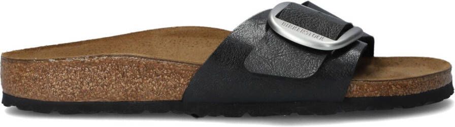 BIRKENSTOCK Slippers Dames Madrid Big Buckle Dames Maat: 40 Materiaal: Leer Kleur: Zwart