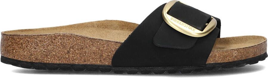 BIRKENSTOCK Slippers Dames Madrid Big Buckle Maat: 39 Materiaal: Nubuck Kleur: Zwart