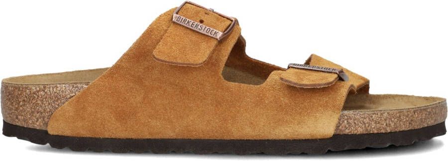 BIRKENSTOCK Slippers Heren Arizona Heren Maat: 44 Materiaal: Suède Kleur: Cognac