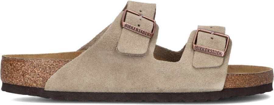 BIRKENSTOCK Slippers Heren Arizona Sue Maat: 45 Materiaal: Suède Kleur: Taupe