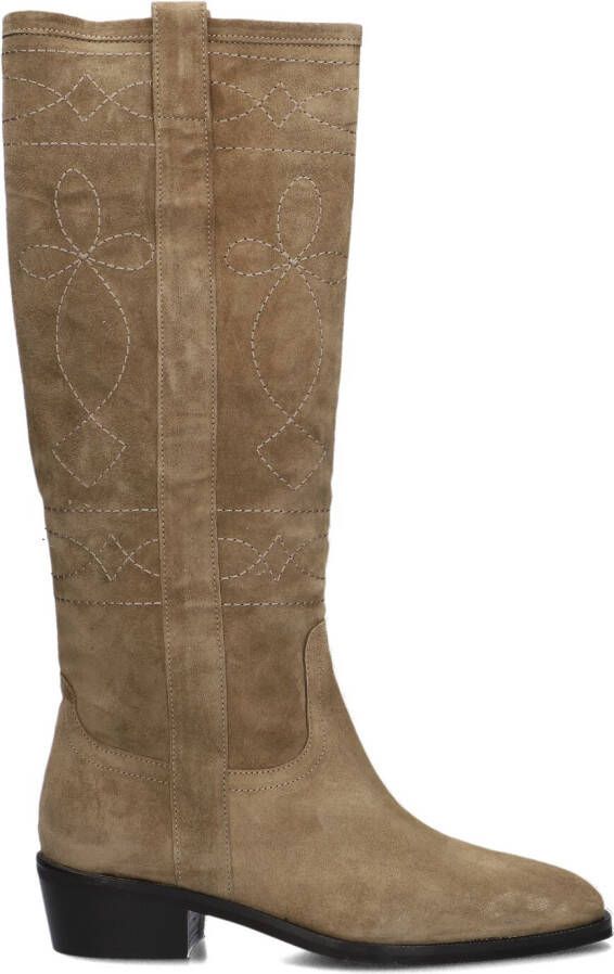 BLASZ Cowboylaarzen Dames 40 Maat: 43 Materiaal: Suède Kleur: Taupe