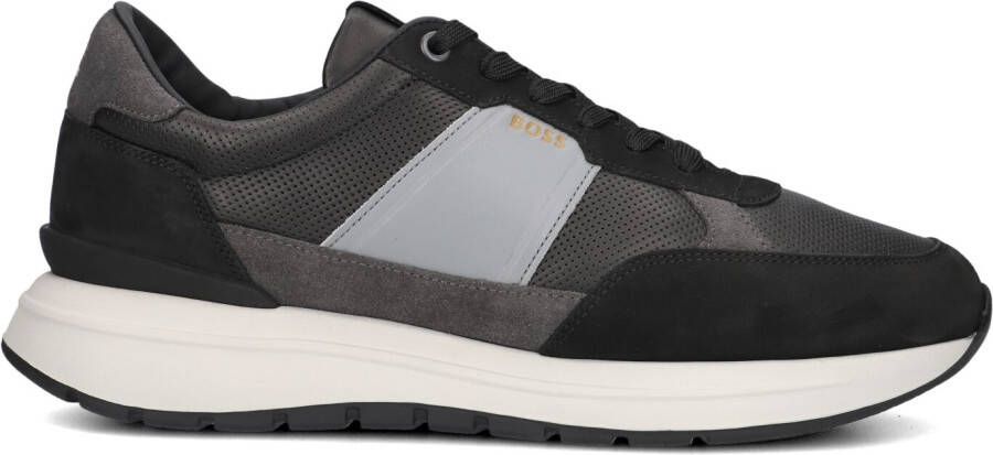 BOSS Lage Sneakers Heren Jace Runn Maat: 46 Materiaal: Leer Kleur: Grijs