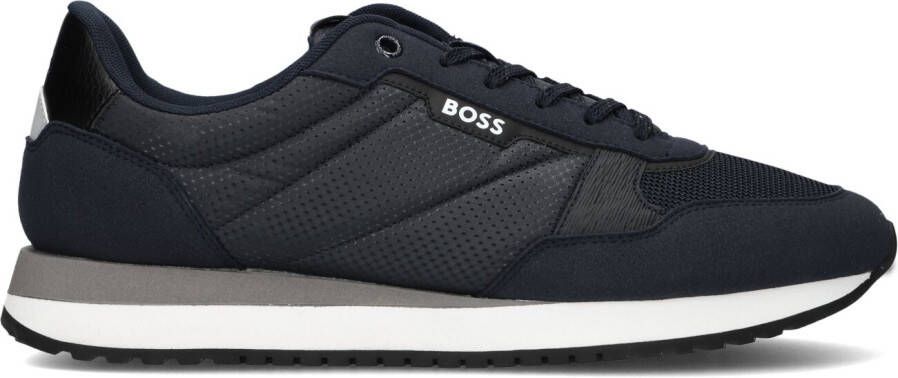 BOSS Lage Sneakers Heren Kai Runn Maat: 44 Materiaal: Leer Kleur: Blauw