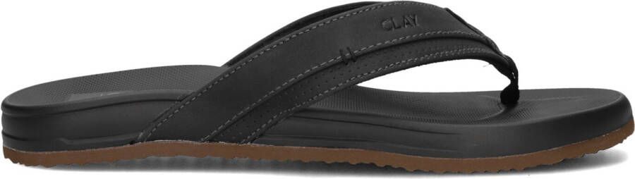 CLAY Slippers Heren 003 Maat: 46 Materiaal: Leatherlook Kleur: Zwart