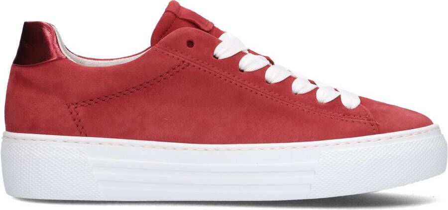 GABOR Lage Sneakers Dames 460 Maat: 39 Materiaal: Suède Kleur: Rood