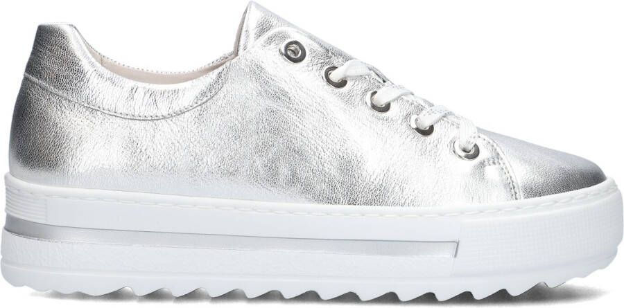 GABOR Lage Sneakers Dames 496 Maat: 39 Materiaal: Leer Kleur: Zilver