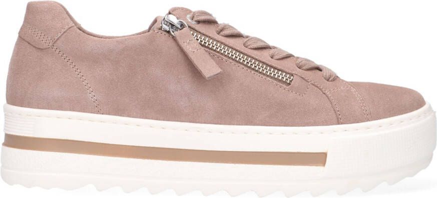 GABOR Lage Sneakers Dames 498 Maat: 40 Materiaal: Suède Kleur: Beige