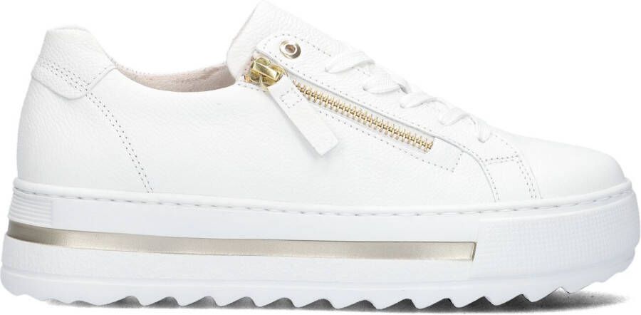 GABOR Lage Sneakers Dames 498 Maat: 44 Materiaal: Leer Kleur: Wit